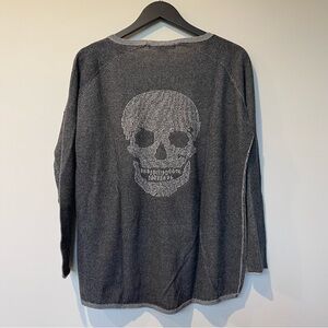SKULL CASHMERE L/S COTTON SWEATER in Graphite